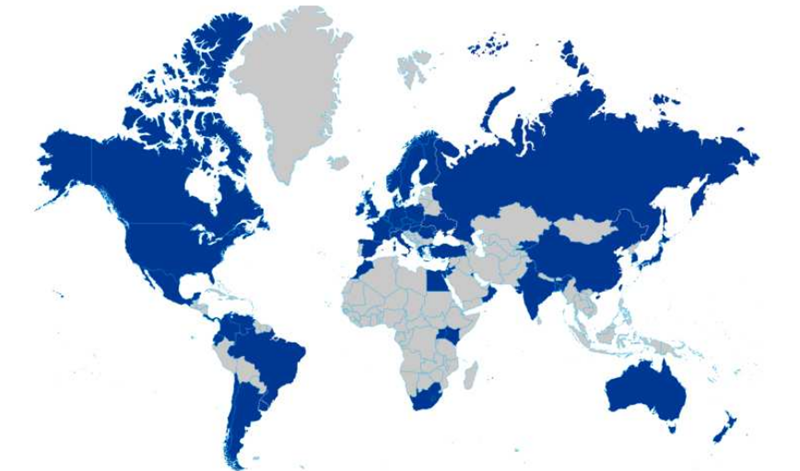 Countries Registered in IETF Systems 3